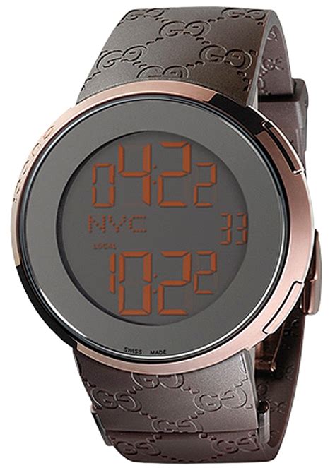 gucci dual-zone digital watch brown|i gucci quartz watch.